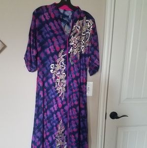 Long floor length kurti gown with mirror work